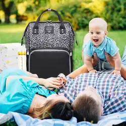 2019 Lequeen детские пеленки сумка Леопардовый водонепроницаемый мумия сумка для подгузников вместительные, для будущих мам путешествия рюкзак