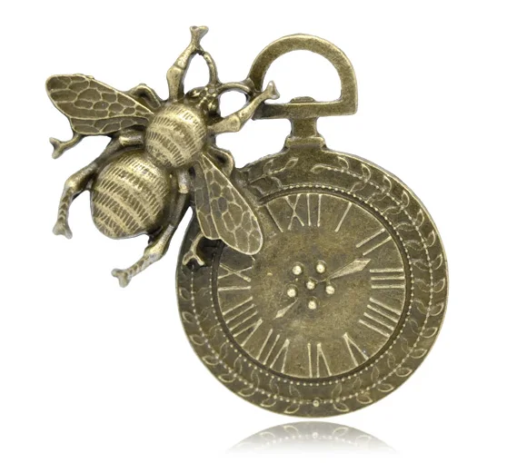 

Lovely 5 Bronze Tone Bee Clock Charms Pendants 4.2x4.2cm (B14996)