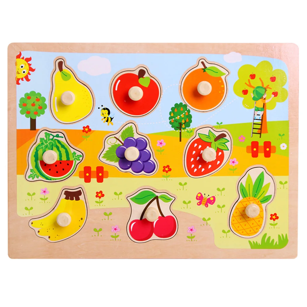 Деревянные игрушки montessori головоломки/рукой захватите Board Набор образовательных