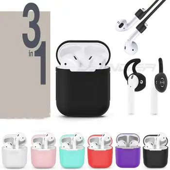 

EastVita 3 in 1 Earphone Accessories Set Silicone Case Antislip Strap Ear Cover Hook For Apple Airpod