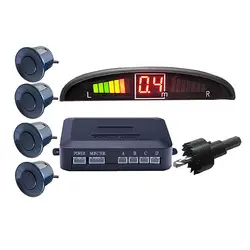 Автомобильный реверсивный радар парковочный датчик светодио дный дисплей зуммер голосовой монитор детектор системы с 4 датчиком s
