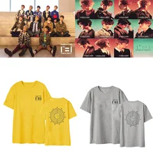 Kpop WANNA ONE серая хлопковая футболка с коротким рукавом женская/Мужская Корея хип-хоп футболка Летняя Свободная Повседневная футболка женская одежда