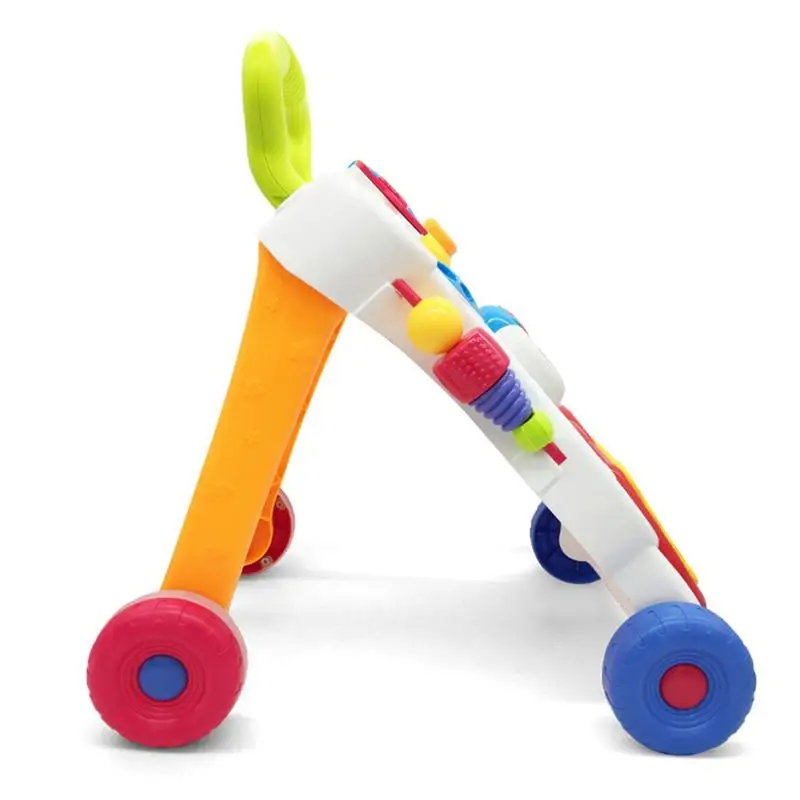 Детская игрушка для раннего образования, музыкальная Многофункциональная прогулочная коляска с героями мультфильмов для детей, детская прогулочная обучающая игрушка