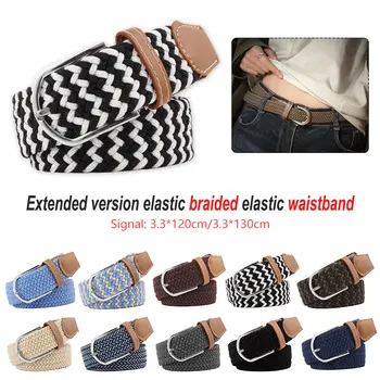 

Men Women Fashion casual Style Braided Elastic Stretch Metal Buckle Belt Strap Waistband
