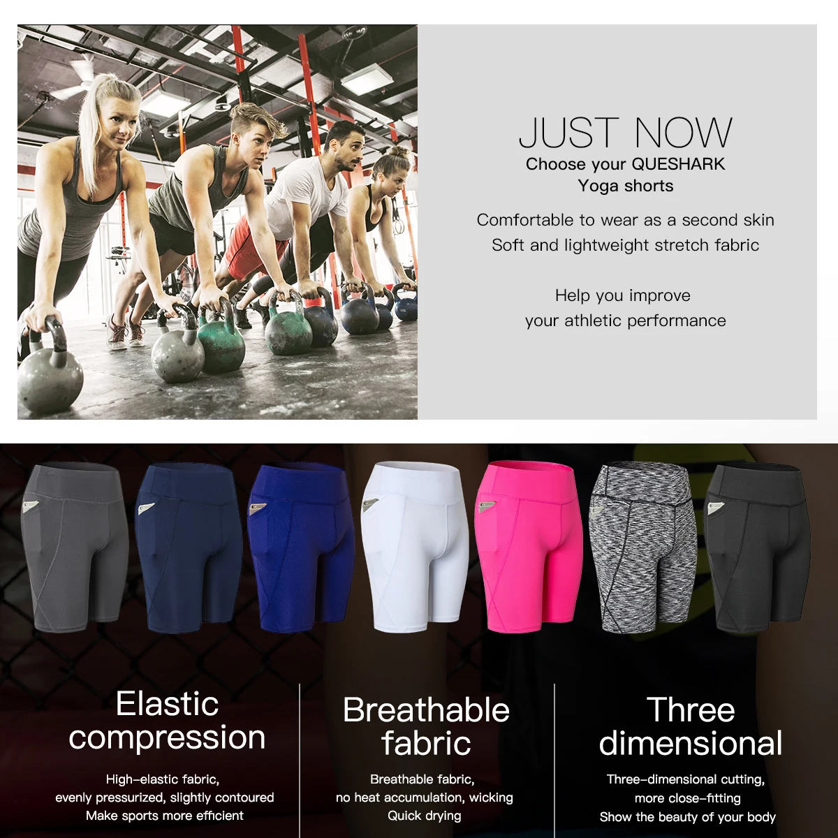 Quick Dry Women's Running Shorts Compression Gym Shorts Elastic Workout Athletic Shorts With Pocket Feminino Fitness Yoga Shorts