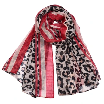 

Womens Long Leopard Neck Large Scarf Wrap Shawl Fashion Leopard Chiffon Stole Scarves