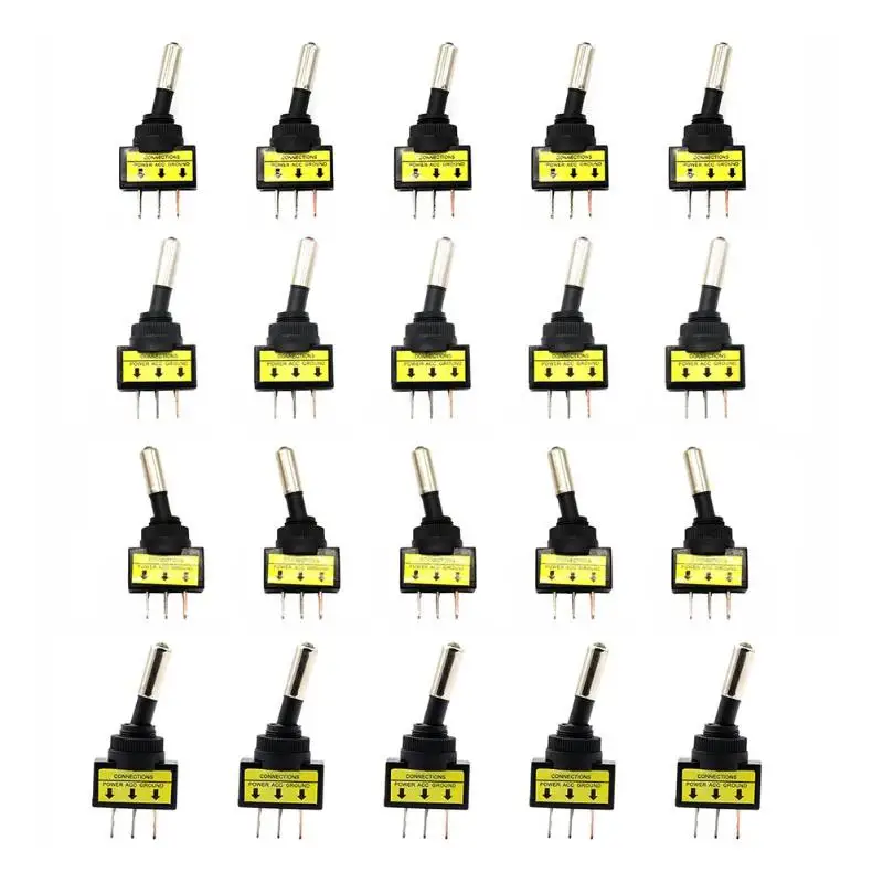 

5pcs 12V 20A Car Boat Truck RV LED Light SPST ON/OFF 3Pin Toggle Switches Auto Replacement Parts Car accessories