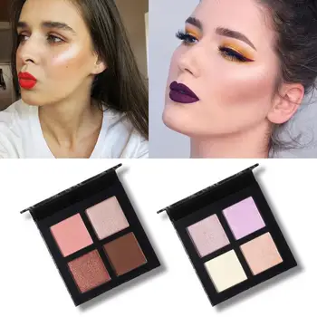 

4 Colors Highlighter Makeup Palette Face Contour Brighten Concealer Shimmer Powder Cosmetics