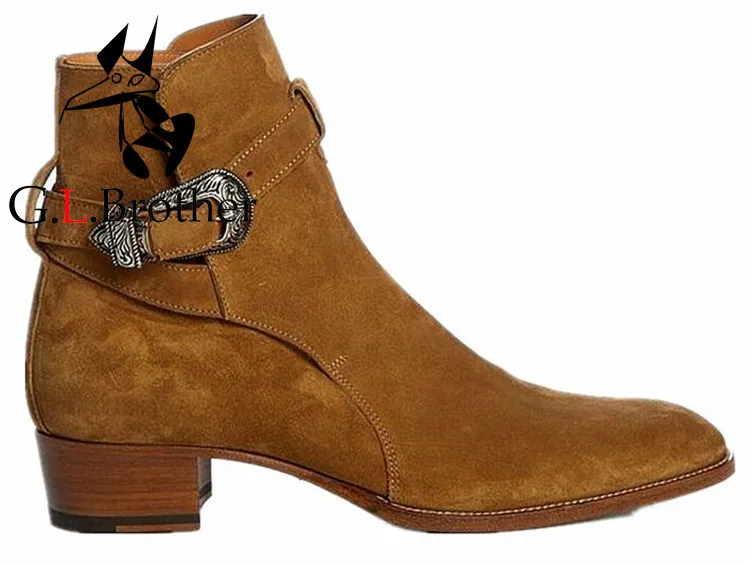 Handmade New Buckle Kanye West Boots Chelsea Shoes High Leather Martin Boots Casual Men Shoes цена Handmade New Buckle Kanye West Boots Chelsea Shoes High Leather Martin Boots Casual Men Shoes цены онлайн