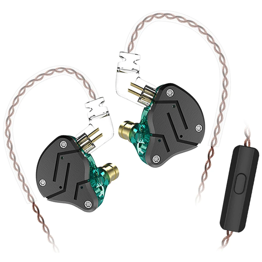 KZ ZSN Проводные шумоподавления в ухо гибридные наушники 1BA + 1DD HIFI бас гарнитура