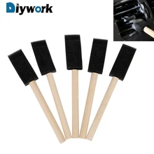 DIYWORK 5 шт./компл. Автомобильная решетка очиститель жалюзи щетка для чистки волос щетка для мойки автомобиля мягкая губка деревянной ручкой автомобильный Кондиционер Vent щетка