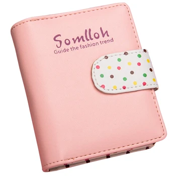 

New Ladies Simple And Cute Wave Point Wallet Short Zipper Women'S Wallet Wallet