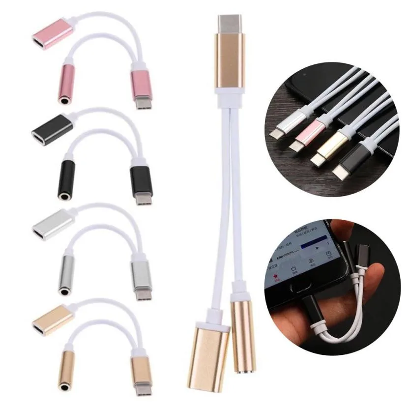 Новый стиль USB Type C до 3 5 мм разъем AUX для наушников аудио сплиттер адаптер кабель