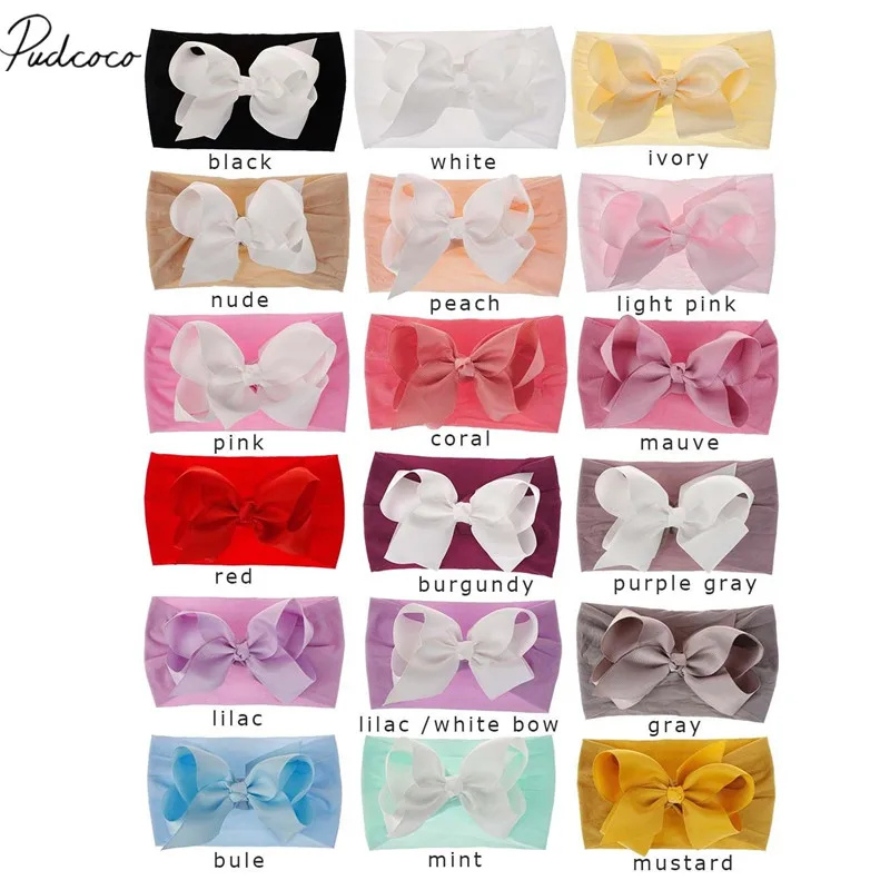 

2019 Brand New One Piece Solid Headband Girl Bow Headband Toddler Hair Accessories Band Headdress Kids Headwear Wholesale 0-6T