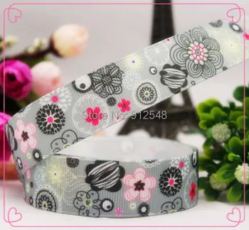 

1411110,22mm Cartoon flower Series Printed grosgrain ribbon, DIY handmade materials, wedding gift wrap