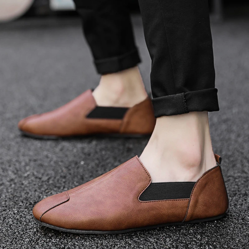 

Men Loafers Casual Men Shoes Slip On Leather Moccasins Loafers Men Light Driving Shoes Comfortable Male Flat Shoes Sneakers Men