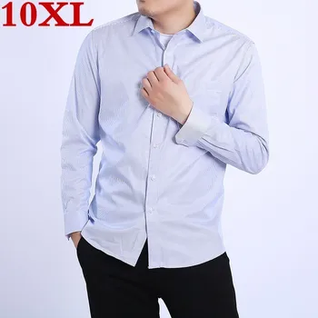 

10XL 9XL 8XL 7XL New Spring Autumn Solid Plus Size Slim Fit Cotton Men Dress Shirts Long sleeve Mens Casual Shirt Social Shirts