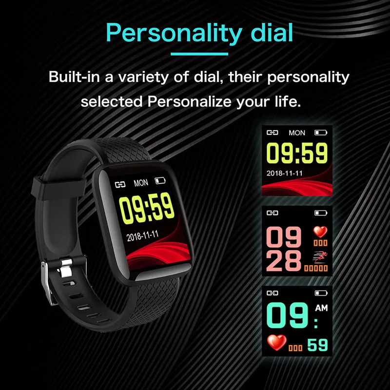  Smart Bracelet Blood Pressure Measurement Waterproof Fitness Tracker Watch Heart Rate Monitor Pedom - 33000711835