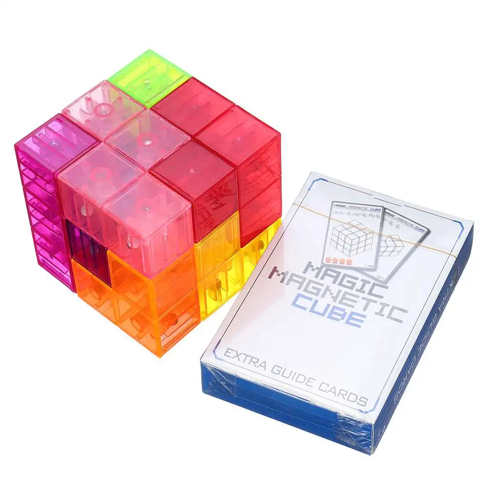 

Transparent Multicolor 3D Magnetic Cube Kid DIY Building Model Toy Children Puzzle Assembly Magnetic Blocks Magic Cube Toys Gift