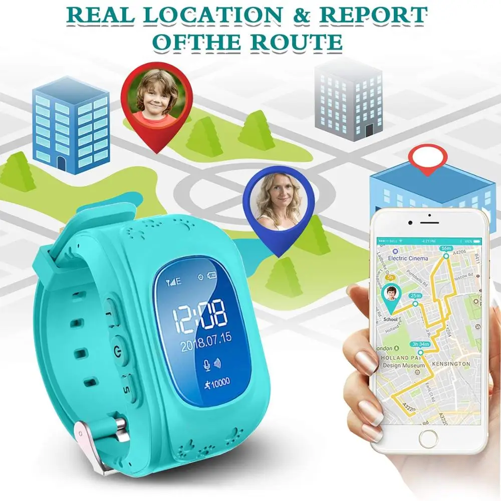 Детские часы смартфон с GPS трекером SOS для мальчиков и девочек детские