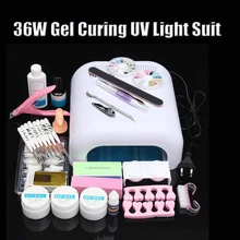 Полный маникюрный набор лампа набор для ногтей 36 Вт УФ светодиодная лампа для наборы для ногтей УФ-гель для ногтей набор Инструменты для маникюра украшения для ногтей