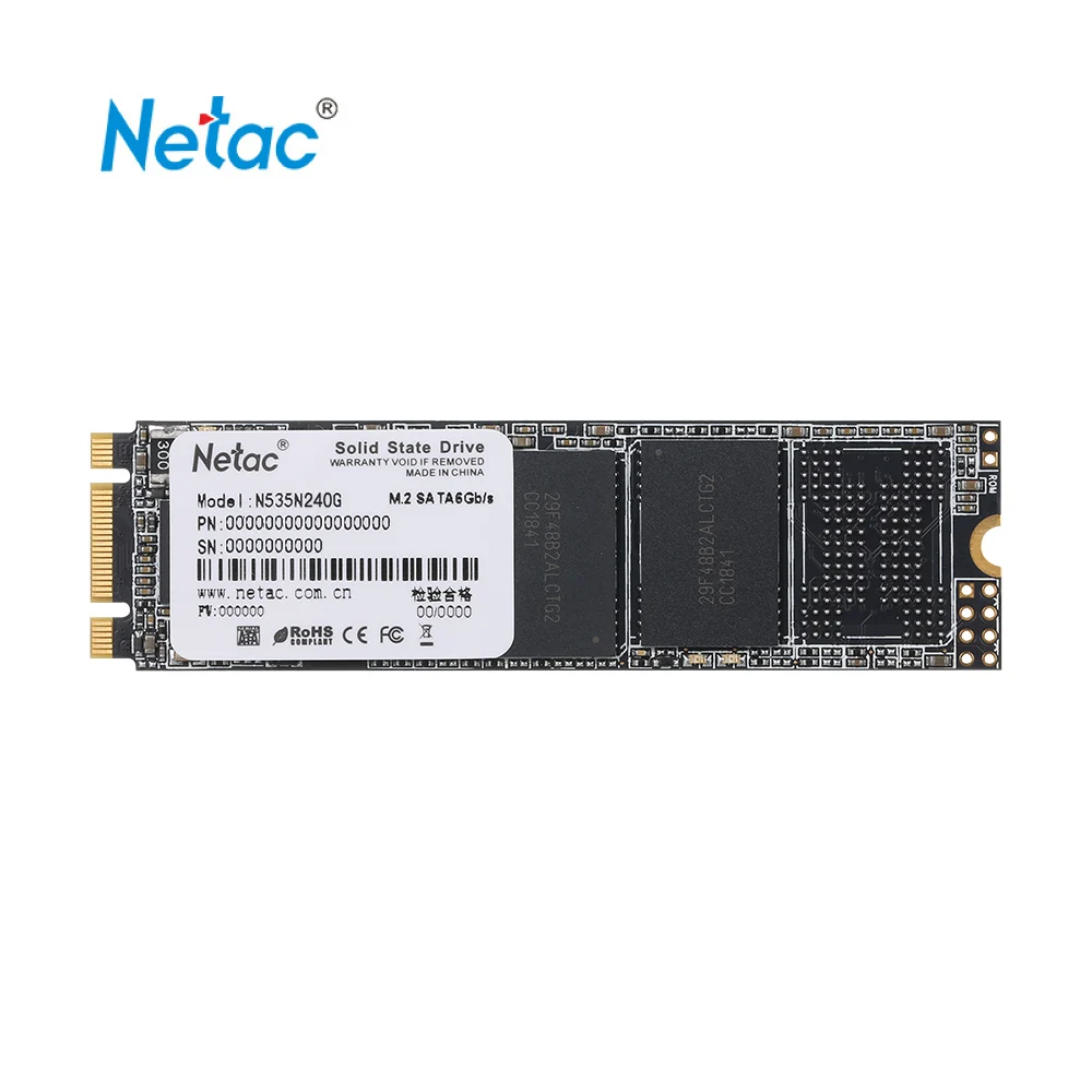 Твердотельный накопитель Netac N535N SSD M.2 2280 SATAIII 6 ГБ/сек. 120 ГБ PCIe Gen3 3D MLC/TLC NAND
