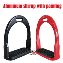 Лошадиная стремя, размер: 4 3/", алюминий с черной резиновой прокладкой, стремя для лошадей с росписью.(ST3113
