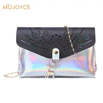 

Girls Hollowed Laser Shoulder Handbags Women Chain Small Deer Crossbody Bag Ladies Retro Summer Travel Flap Bags Bolsa feminina