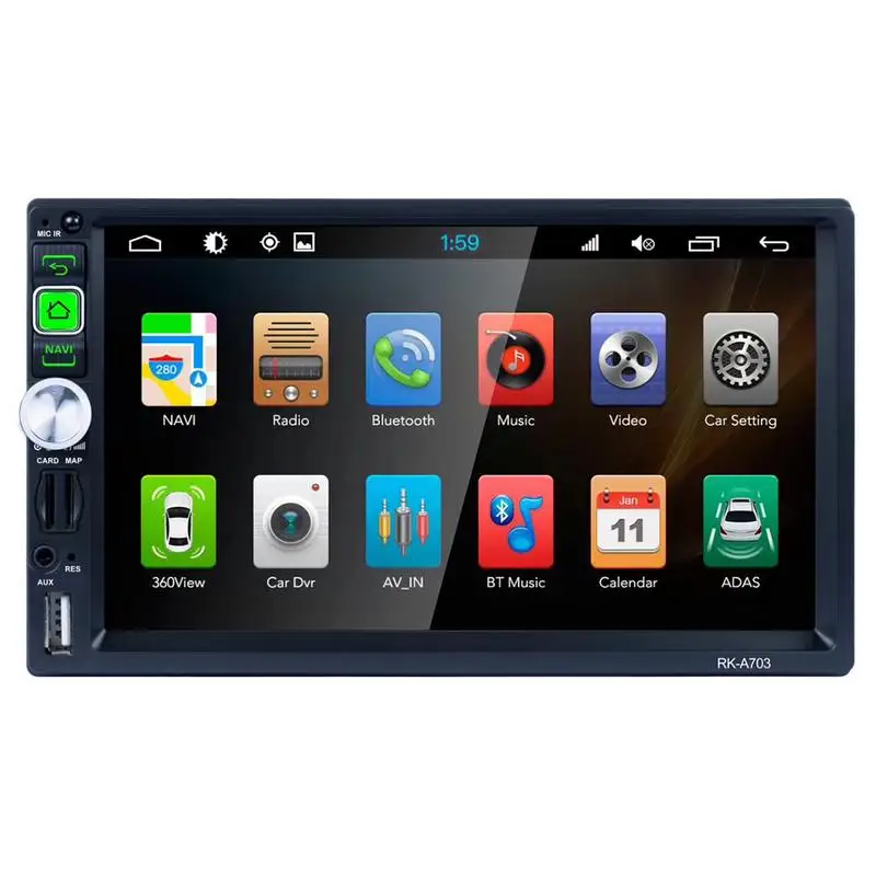 2 din Car Auto Radio Android 7.1 Gps 12V Dash Cam 7 inch T3 Mirror Link WIFI Bluetooth AM / FM / RDS Raido Screen Rear View Cam