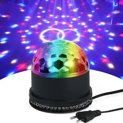 Вечерние AC110V ~ 220 В RGB светодио дный дискотечный шар Свет Звук Управление Кристалл Эффект вращающихся Strobe Light Plug & Play свет для сцены бар