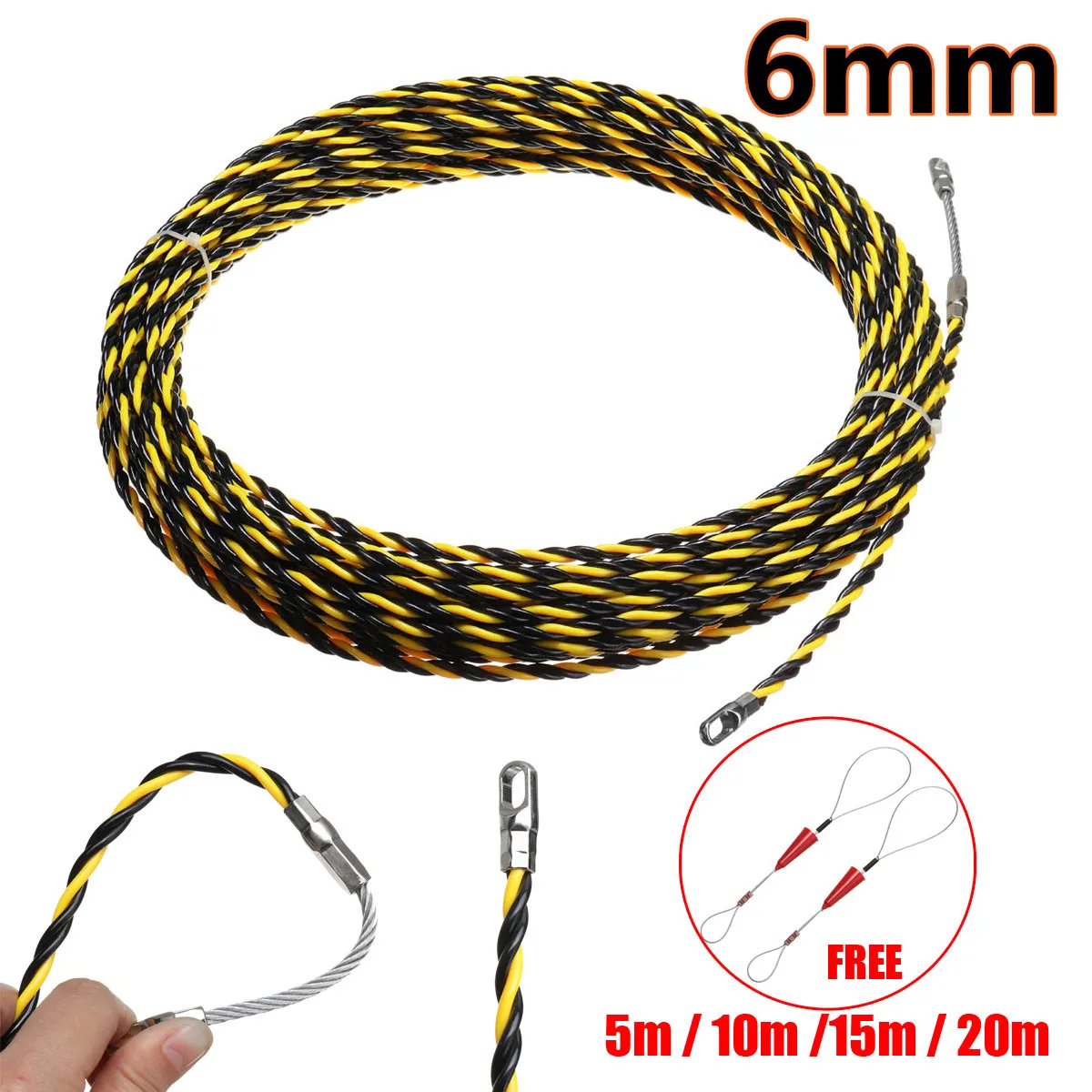 

Electrical Wire Threader 5/10/15/20M Electrician Threading Device Wire Cable Running Puller Lead Construction Tools