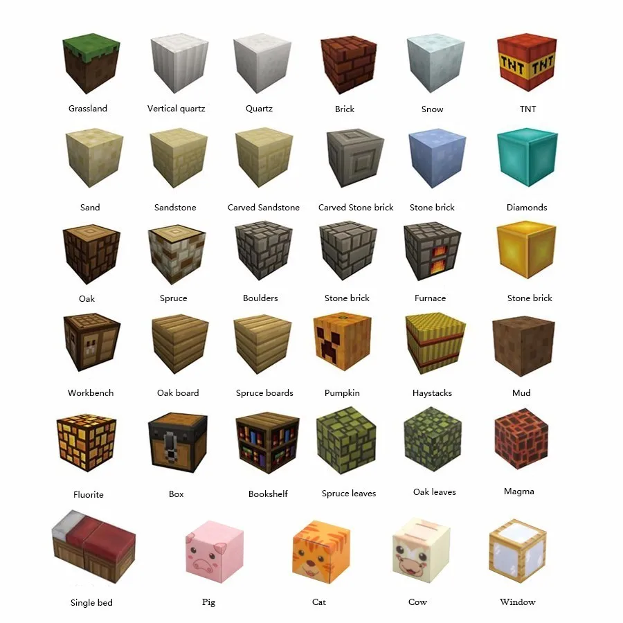 

10PCS Single Grain Minecraft Magnetic Building Blocks Models Bricks Hand Paste Compatible With Lego DIY Brain Toy Authorized