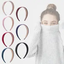 Одноцветное Цвет волос обручи простая повязка для головы Для женщин девочек широкая повязка для волос Головные уборы