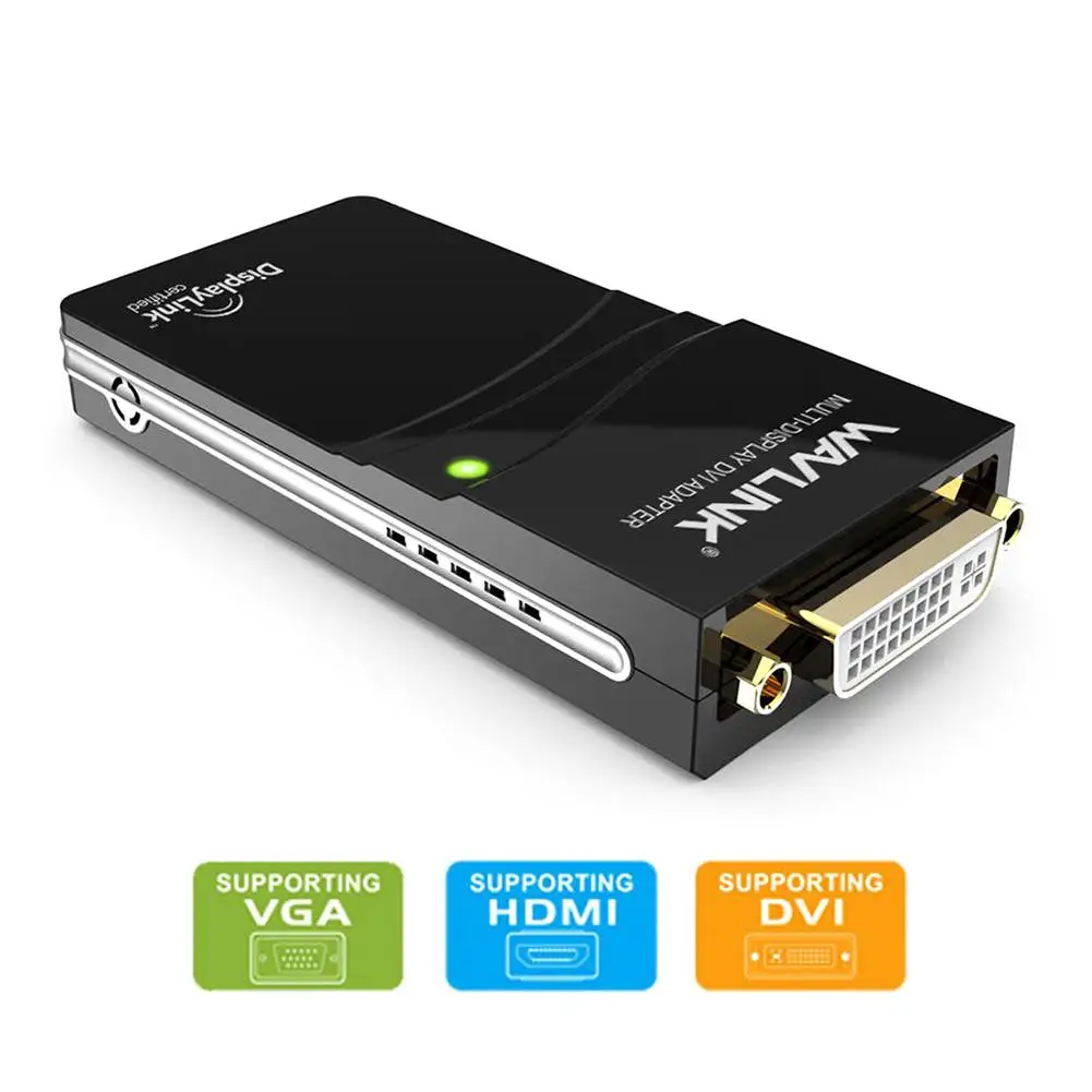 

USB To DVI VGA HDMI Multiple Monitor External Graphics Card Independent Expansion Display Adapter 6-Screen Splitter