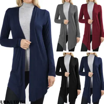 

2018 New Women Autumn Long Sleeve Slim Cardigan Coats Ladies Open Solid Casual Tops Coat Outwear