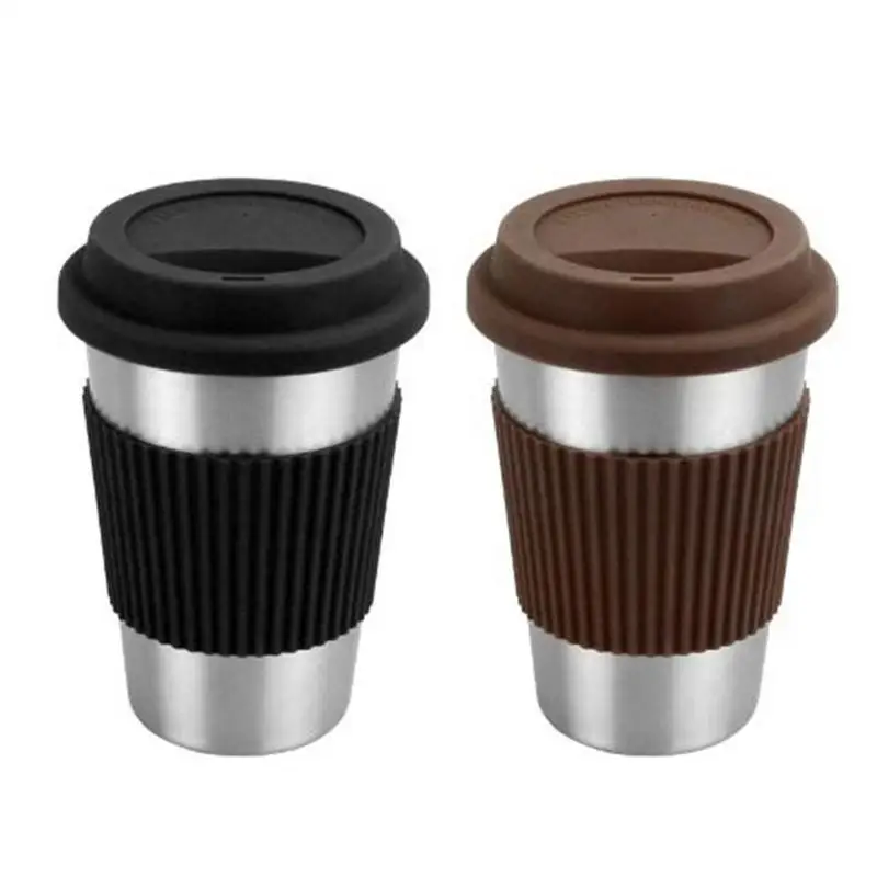 

304 Stainless Steel Cold Drink Coffee Cup Nordic Minimalist Style Rubber Cup Cover Summer Must-have Life Ritual