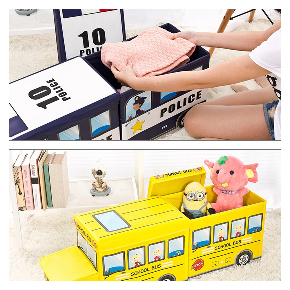 Kaufen Multi Funktion Bus Form Lagerung Box Für Spielzeug Kinder Kleidung Falten Cartoon Auto Spielzeug Lagerung Korb Kinder Lagerplatz dropship