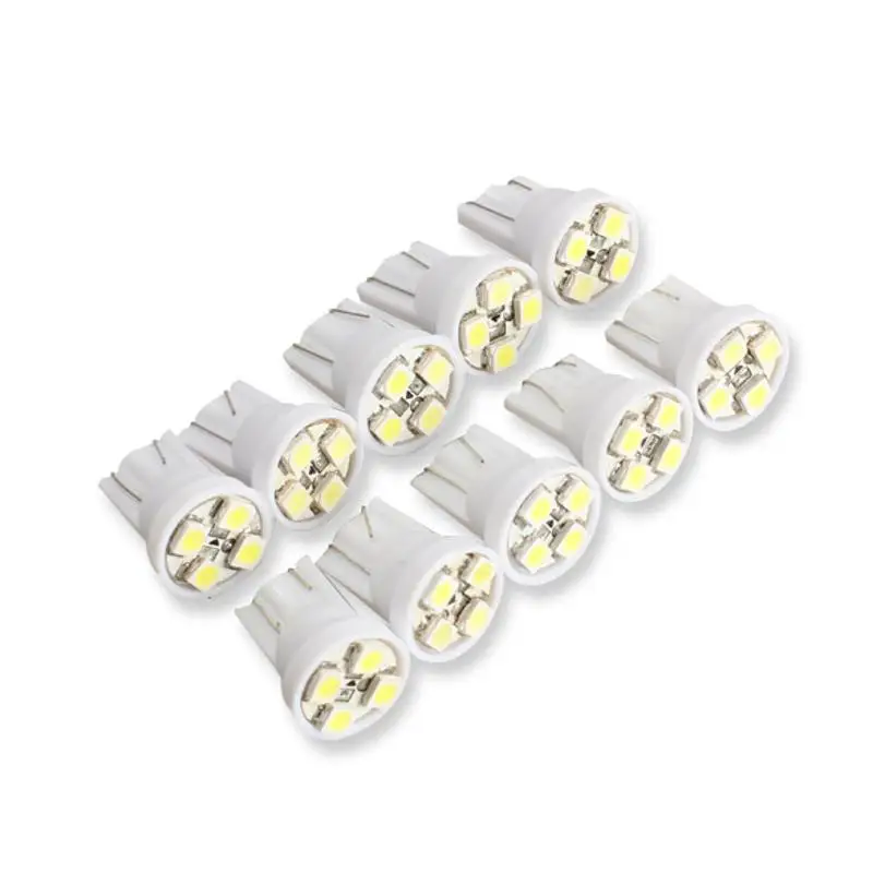 

10Pcs Car Light Bulb T10 4 SMD LED White Wedge Lamp Auto light-emitting Diode Turn Signal/Side Marker/Taillight/Backup Lamp Bulb