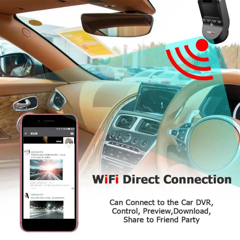 VODOOL 4 K 2160 P Ultra HD GPS WiFi Auto DVR Dash Cam Mit 1080 P Hinten Kamera Dual Objektiv fahren