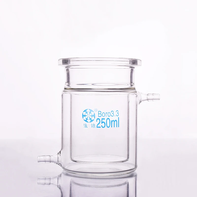 

Double-layer cylindrical flat bottom open reactor bottle,Capacity 250ml,102mm flange outer diameter,Reaction flask