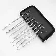 AMSIC стоматологический зеркальный инструмент 8 шт. набор для отбеливания зубов из нержавеющей стали стоматологический зуб чистящий Пинцет скребок зонд инструменты для ухода