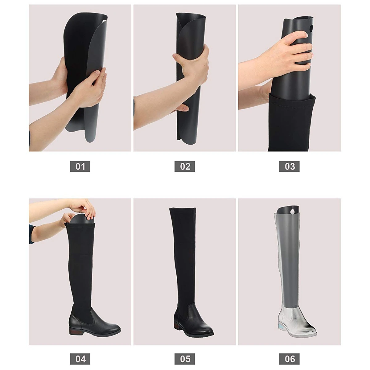 Bememo Boot Shaper Form Inserts Tall Boot Support for Women and Men 8 Pieces for 4 Pairs of Boots