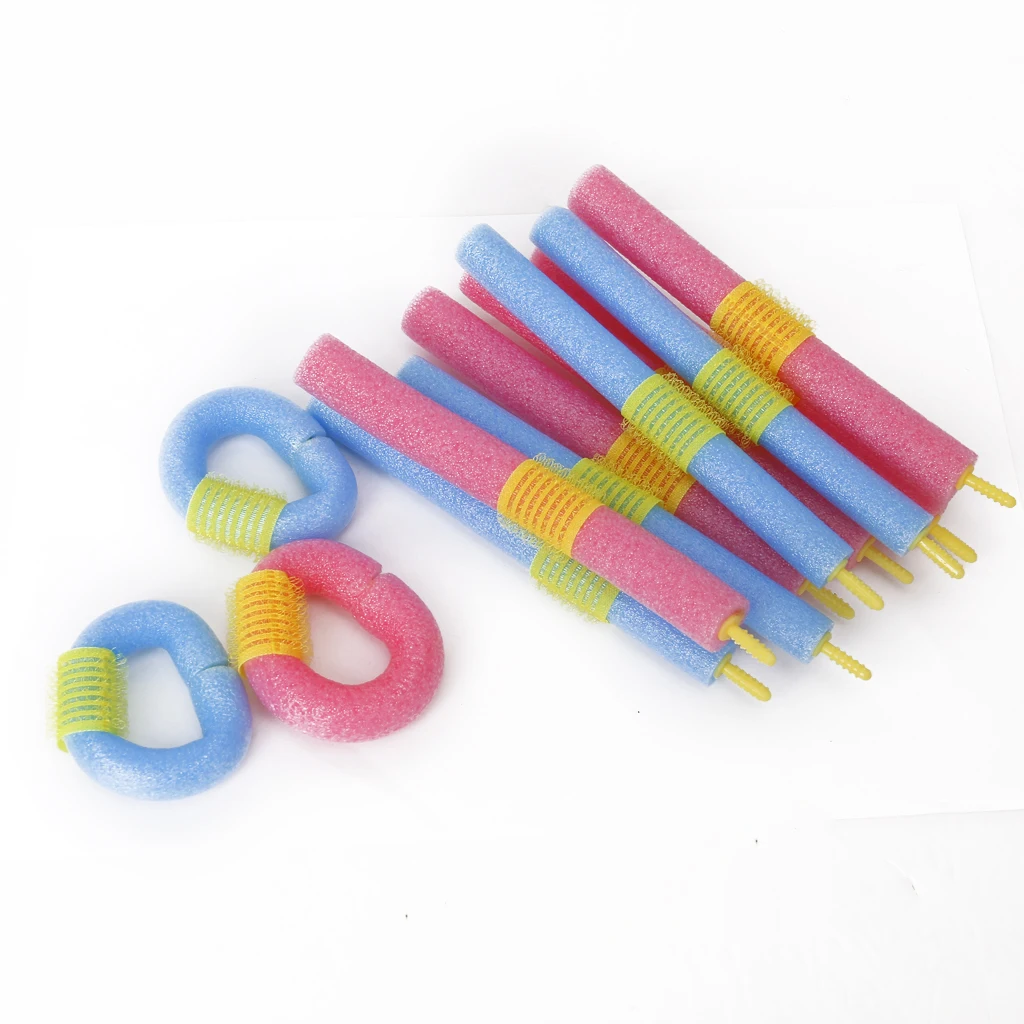 Professional 12x Soft Bendy Self Gripping Hair Rollers Foam Curlers