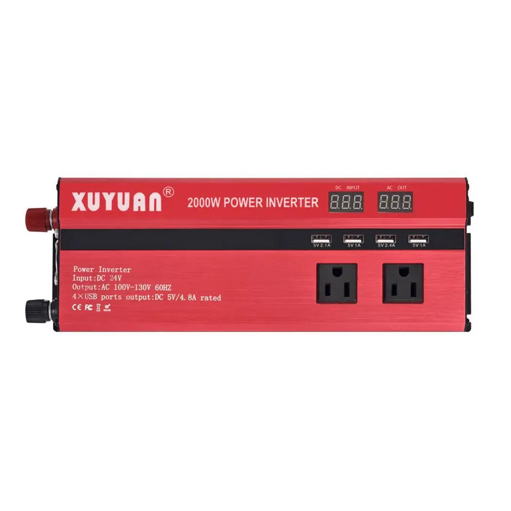 

2000W Car Power Inverter DC 12/24V To DC102V AC 110V 4 DC152V USB Ports with LCD Display 900W Plug DC10V-11V