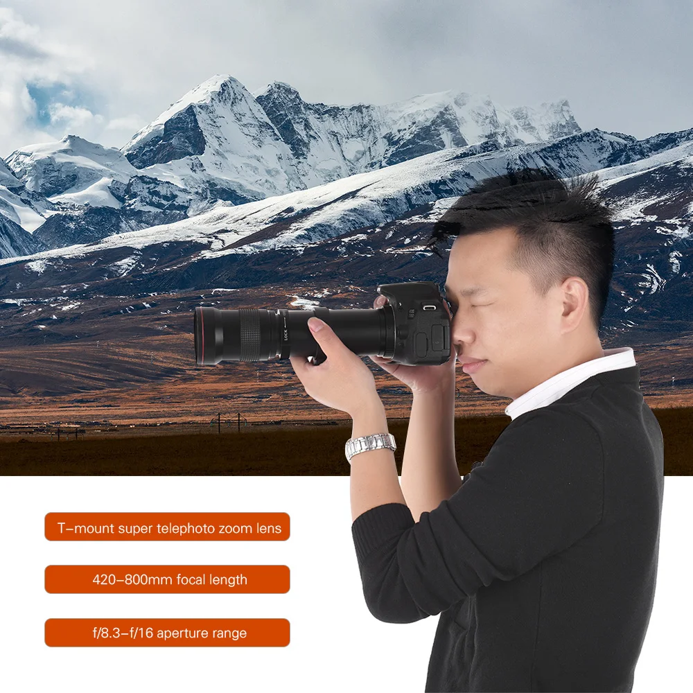 Супер телеобъектив для фотоаппарата 420 800 мм F/8 3 16 T крепление с EF/фотографическим