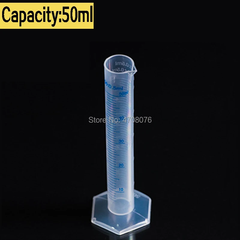 Градуированный пластиковый цилиндр с синими шкалами PP Лаборатория измерительный инструмент прозрачный твердый нижний для химический