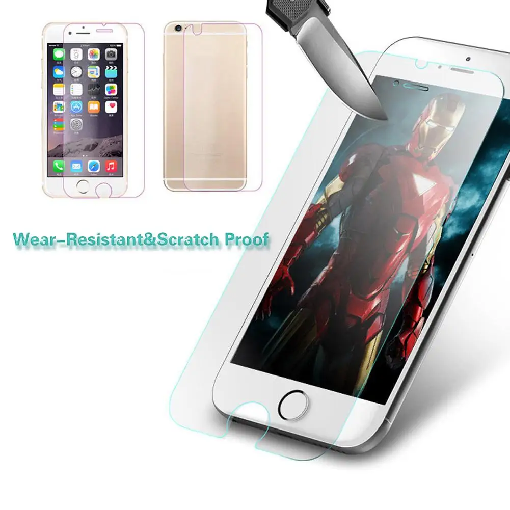 Передняя + задняя защитная пленка из закаленного стекла для iPhone 5 6S 7 Plus|Защитные
