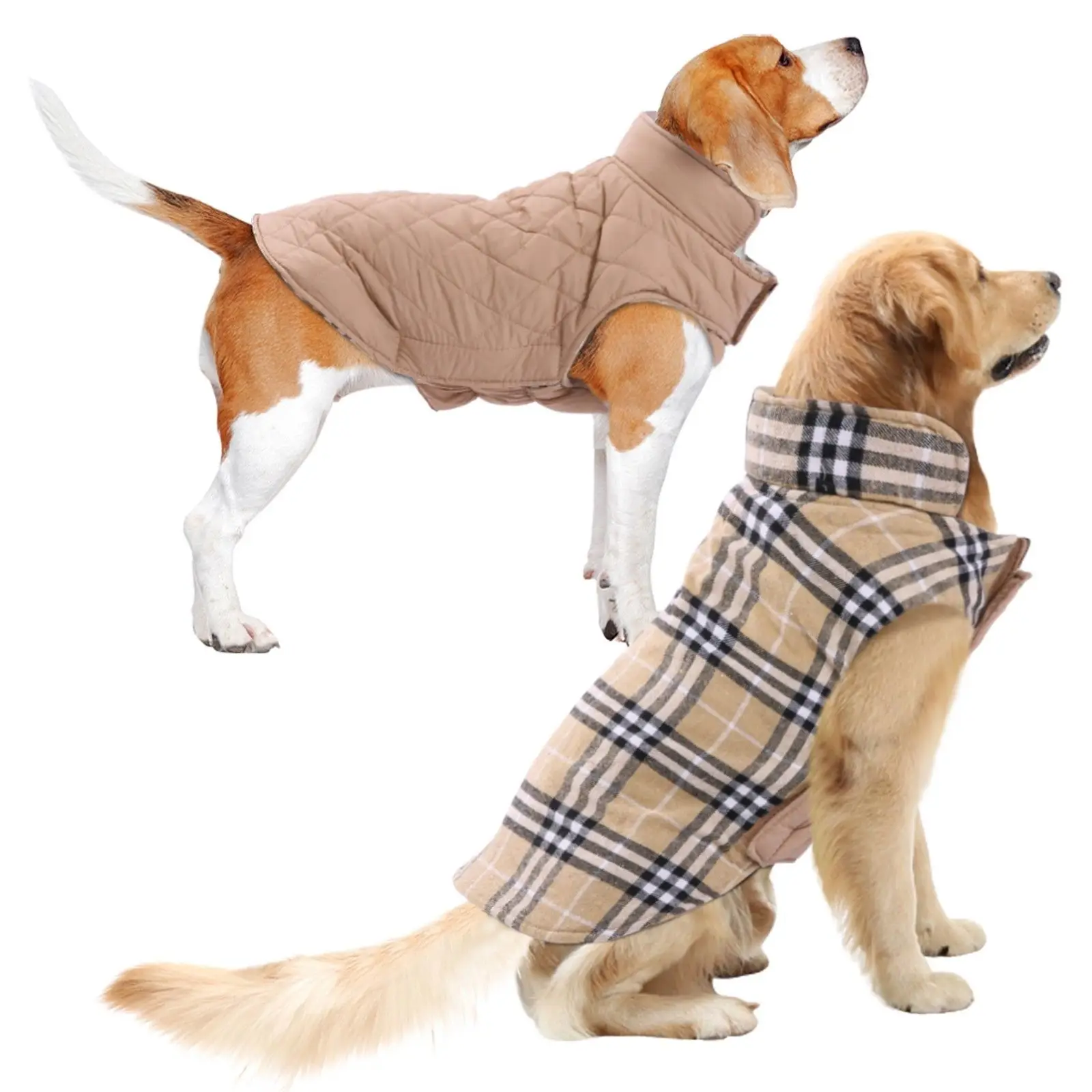 Новая модная мягкая и удобная куртка для собак, водонепроницаемая зимняя теплая хлопковая одежда, двусторонняя
