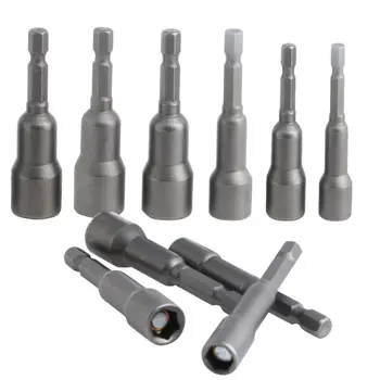 

BIFI-10Pcs/Set 6mm-15mm Hex Shank Magnetic Socket Nut Setters Driver Adapter Drill Bit 1/4inch