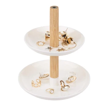 

Tiered Trinket Trays Jewelry Storage Dessert Tray Decorative Cosmetic Tray Jewelry Tray wrought iron + wood